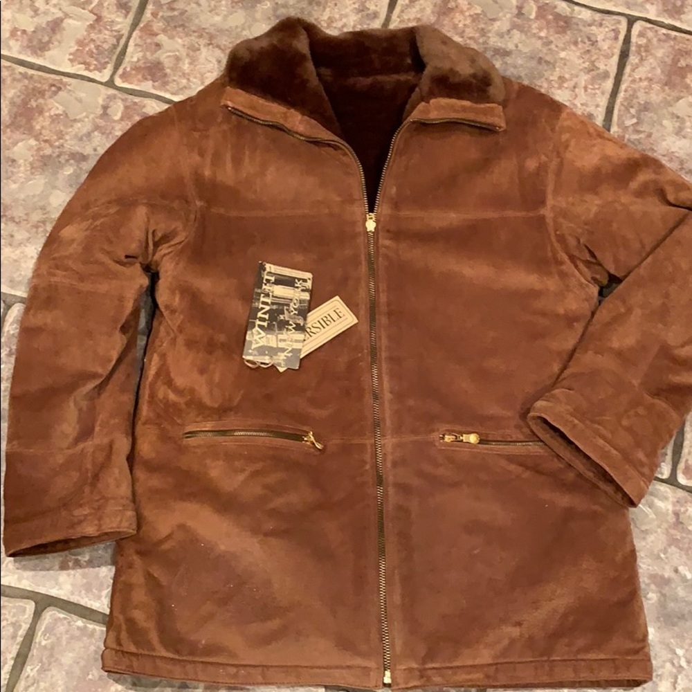 New Winlet Reversible Genuine Suede Coat Size L